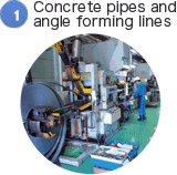 1. Concrete pipes and angle forming lines